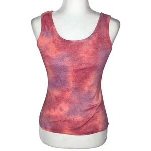 KXI Tank Top Women Small Pink Orange Shimmer Shine Tie Dye Vintage